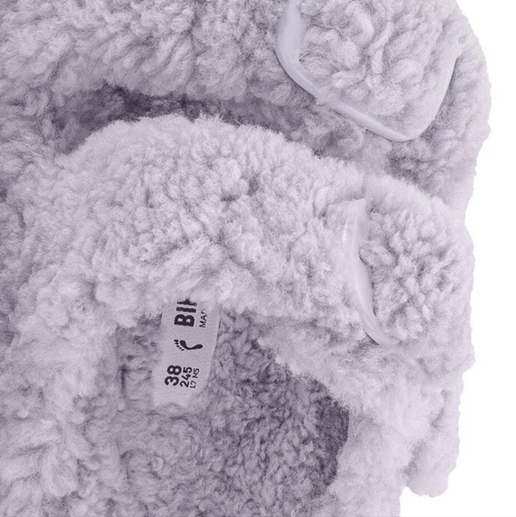 Birkenstock| Arizona Big Buckle Purple Shearling Fuzzy/Fur Sandals Size38 - Picture 10 of 10